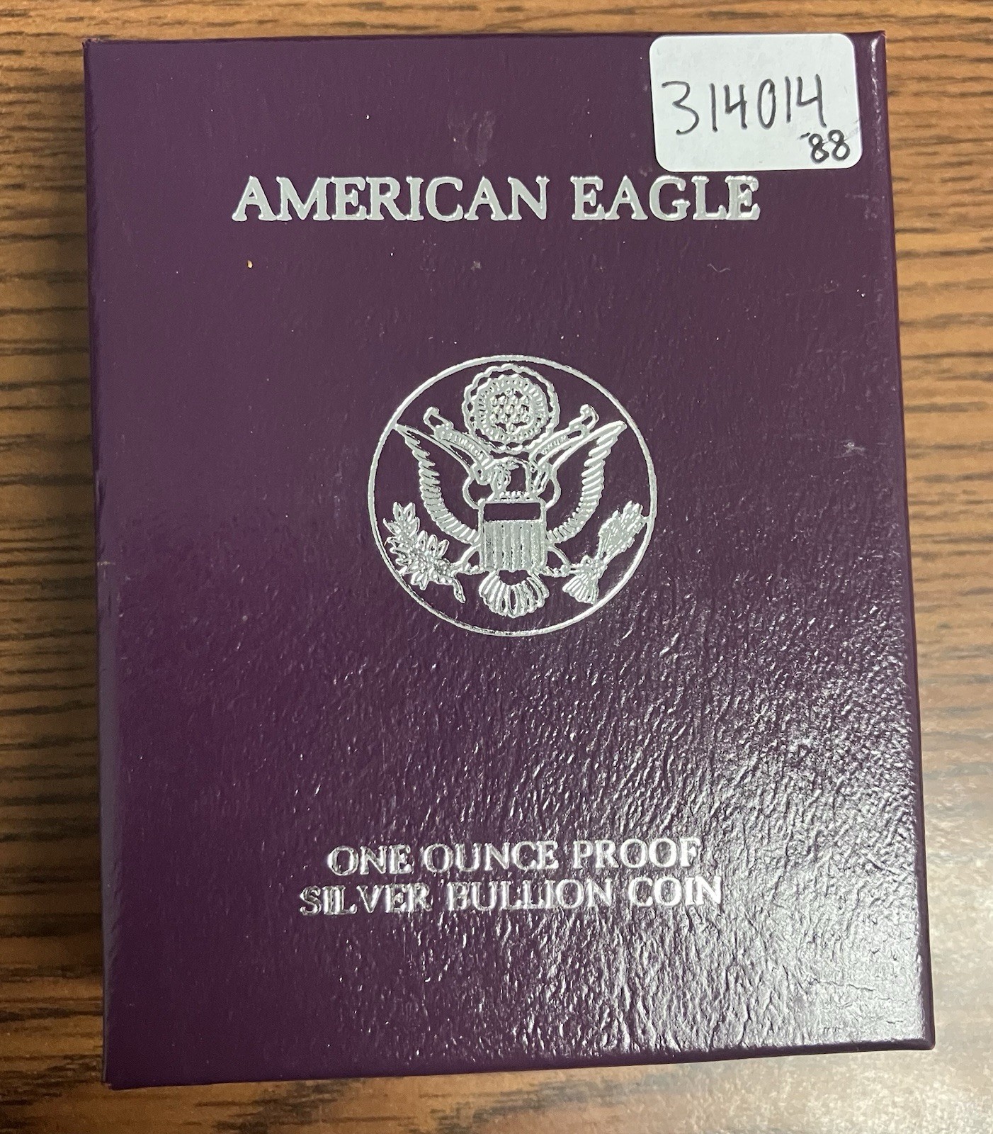 1988-S $1 Proof American Silver Eagle in Box w/ COA
