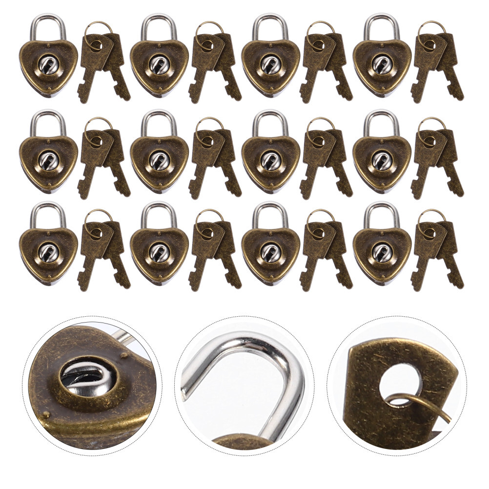 12PCS Luggage Locks Mini Padlock Luggage Locks with Keys Padlock Drawer Lock