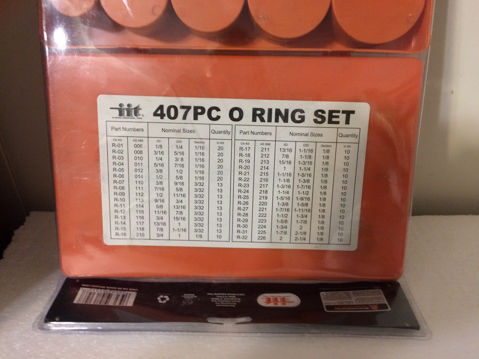 IIT 91310 Professional O-Ring 407 Piece Assortment