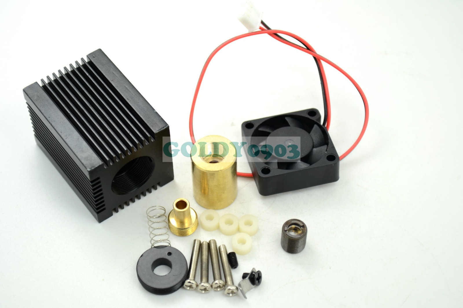 Laser Module Housing 33x33x50mm with 635-650nm Red Glass Lens & Fans