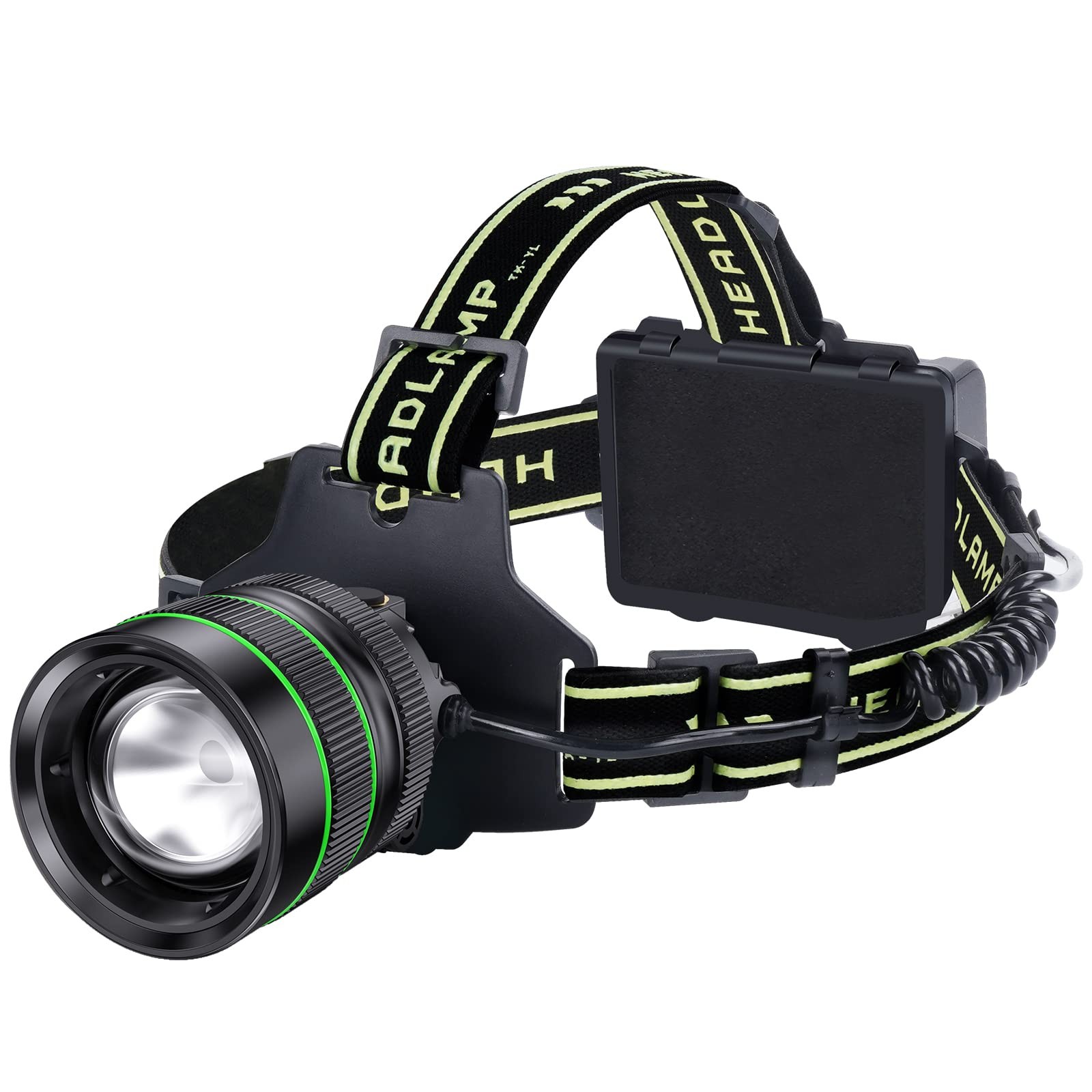Best 2000LM Super Bright LED Rechargeable Headlamp, Zoomable Head lamp with 5