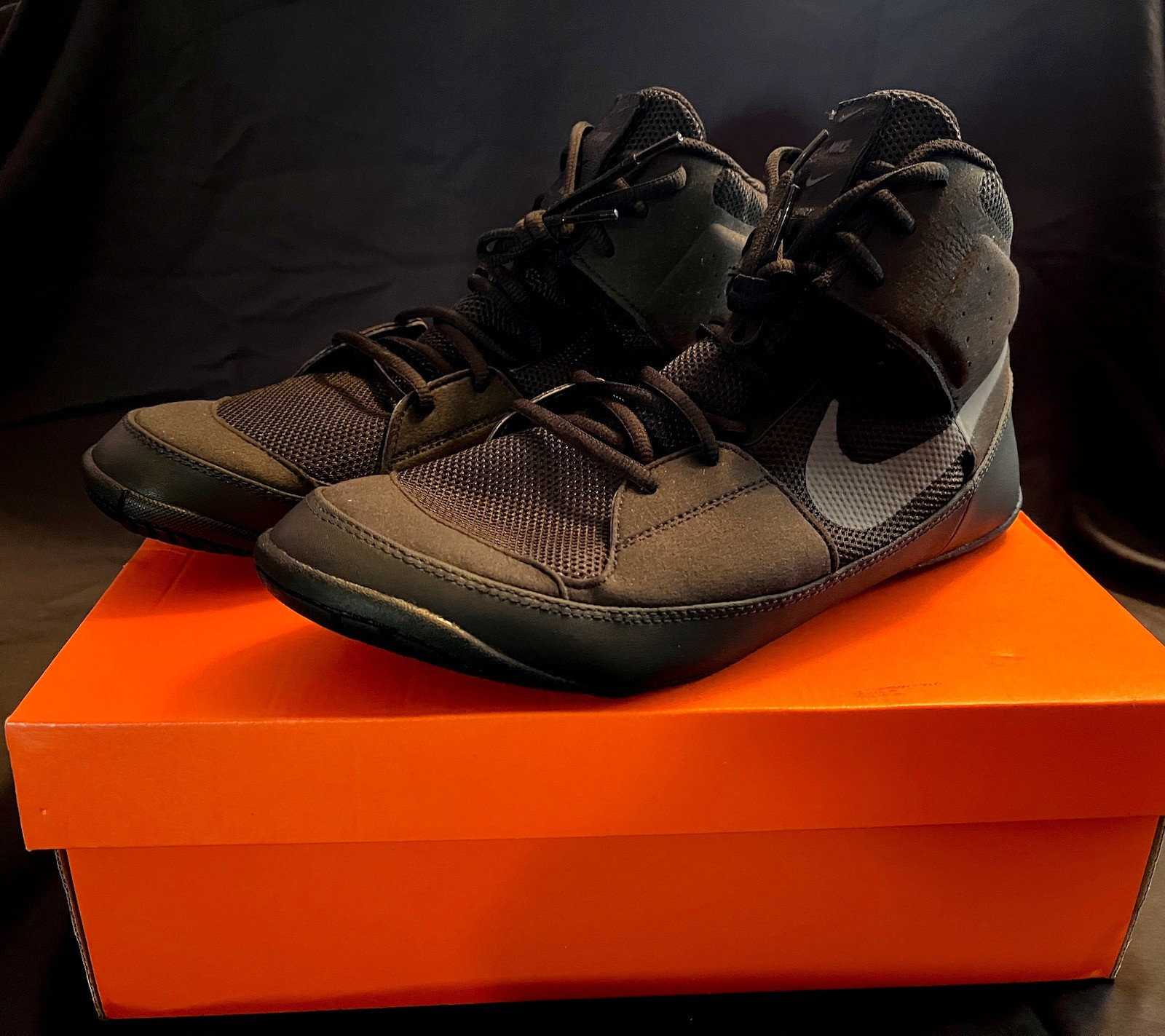 NIKE Fury Wrestling Shoes Black Dark Grey Mens 13 Womens 14.5 NIB A02416 010