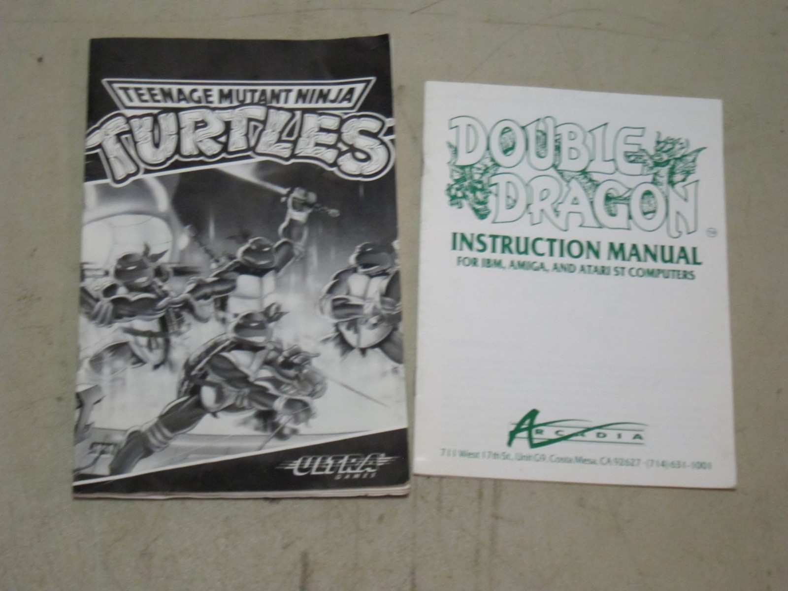 TMNT Teenage Mutant Ninja Turtles & Double Dragon Original Manual Retro PC