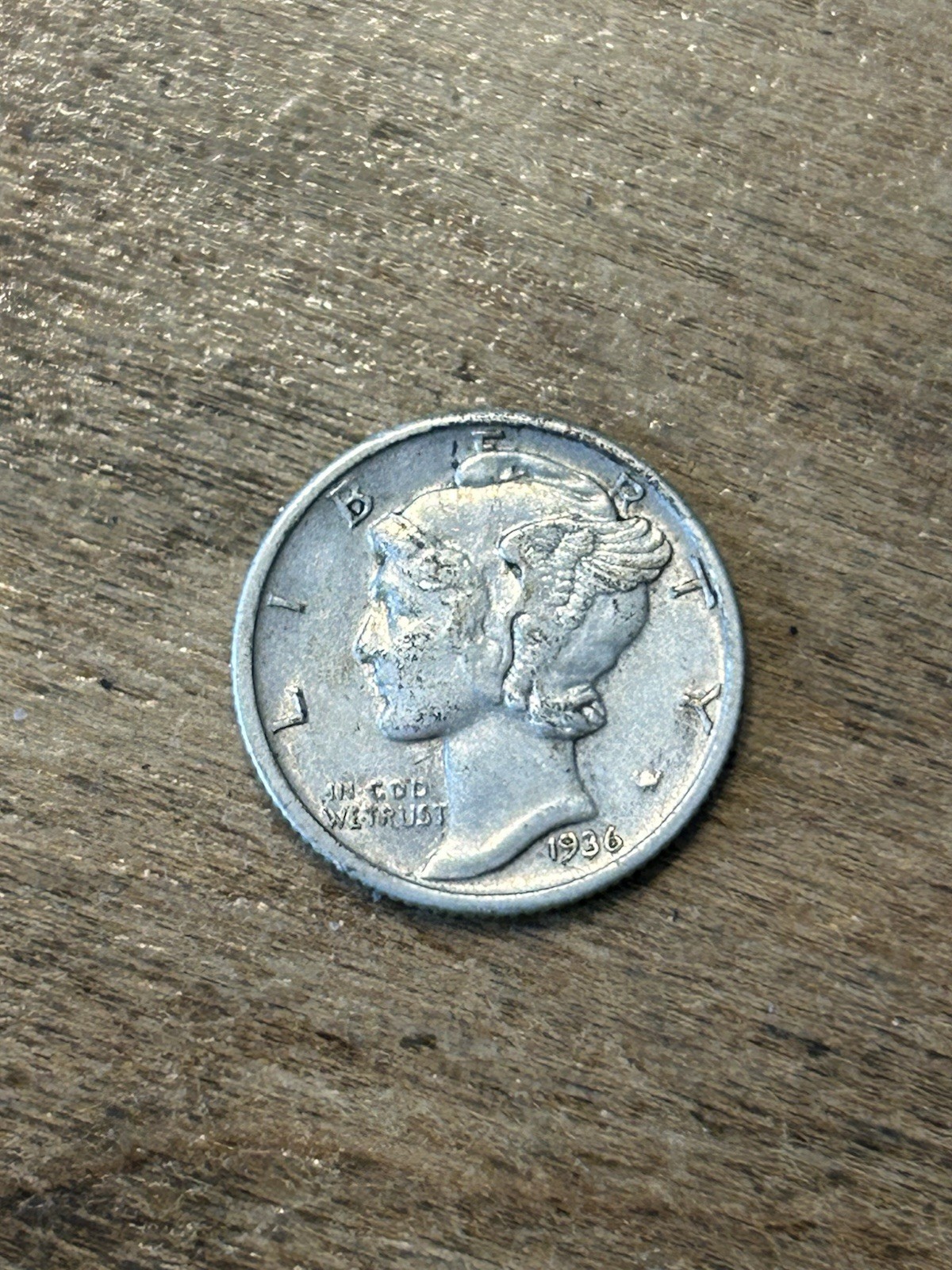 1936 Mercury Dime XF