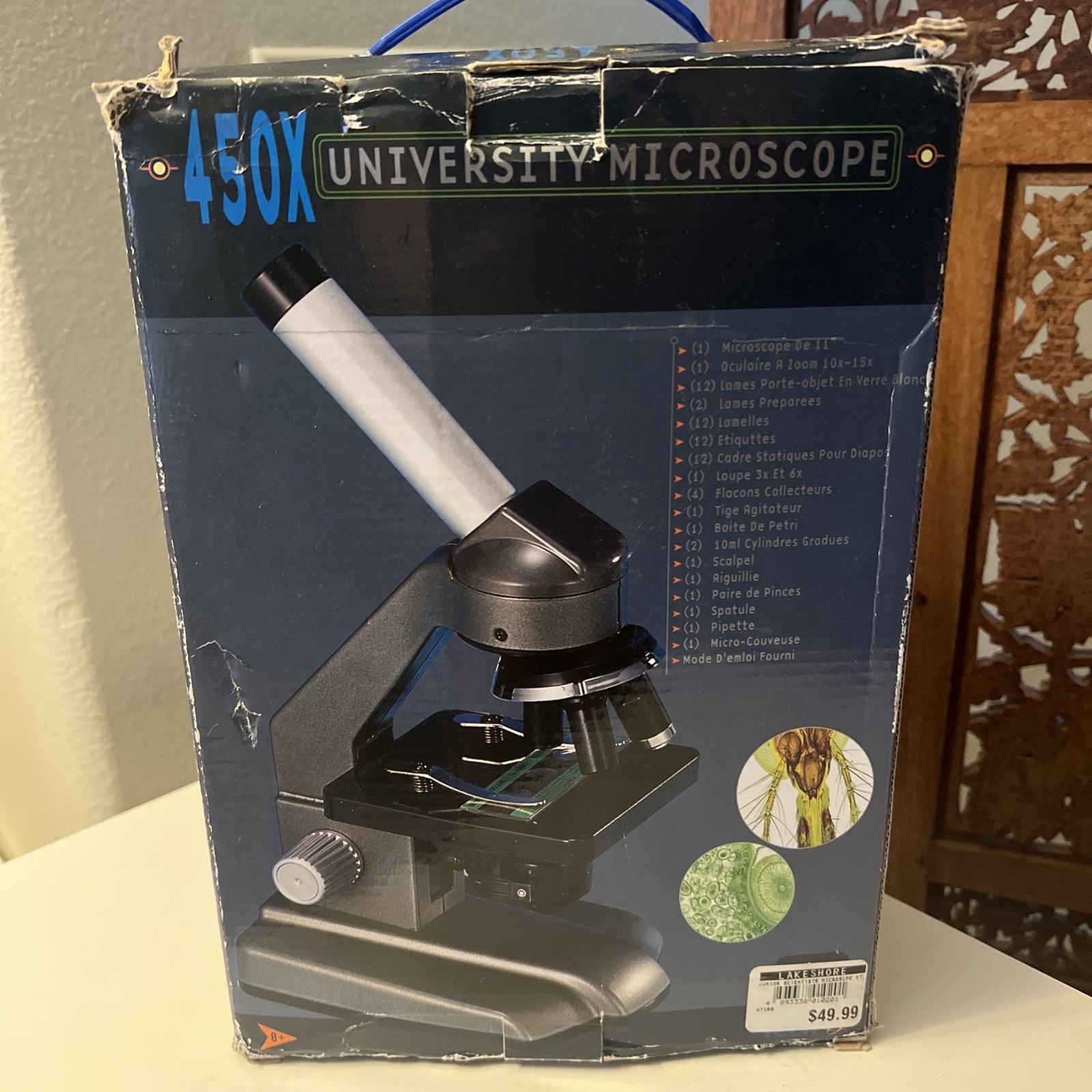 Vintage Microscope Science Tech 450X University Kit 10X-15X Zoom Complete