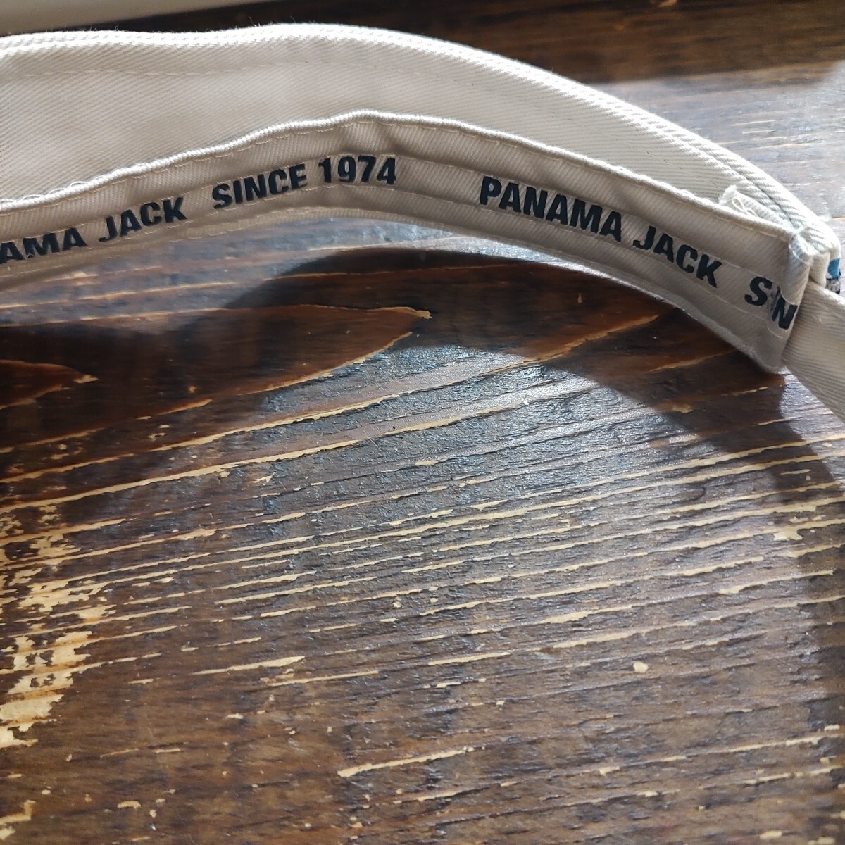 PANAMA JACK Visor Beige Golf Tennis Adjustable Hook & Loop Strap