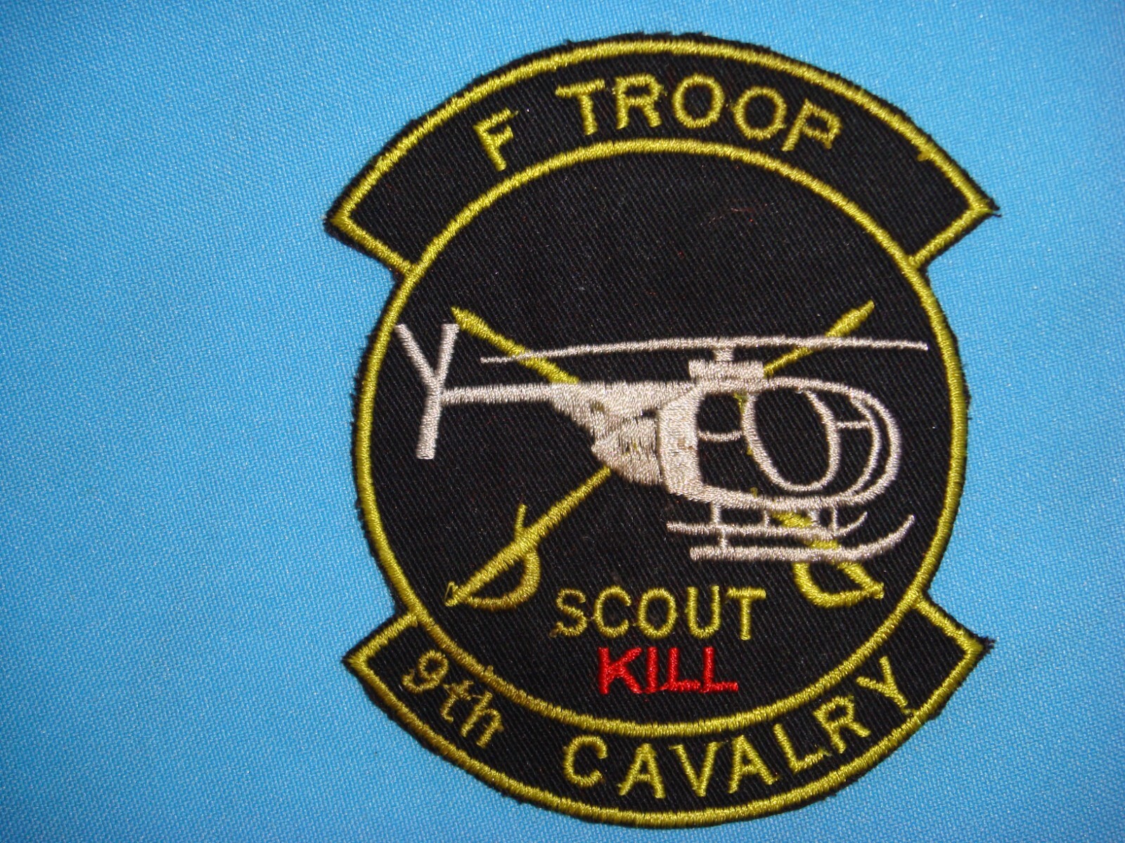 VIETNAM WAR PATCH, US Army F TROOP 9th CAVALRY RGT SCOUT KILL