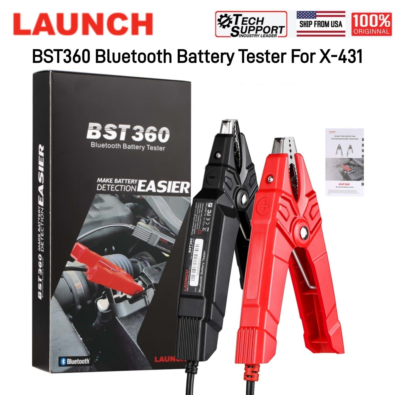 Launch X431 BST360 Bluetooth Battery Tester Used with X-431 PRO GT, X-431 PAD V