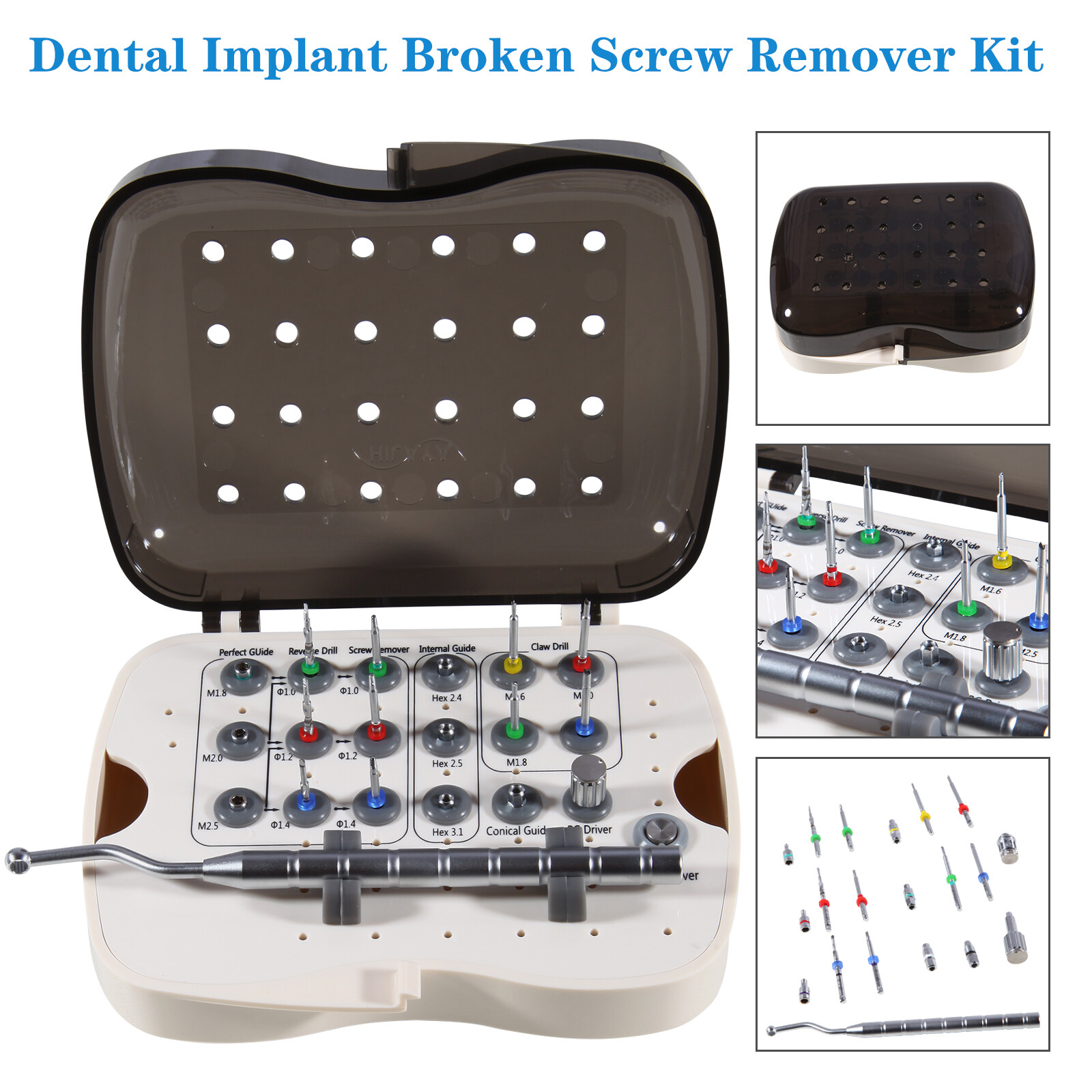 Dental Implant Broken Screw Remover Kit Reverse Drill Guide Driver Neobiotech SR