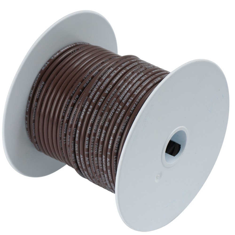 Ancor Brown 16 AWG Tinned Copper Wire - 100' ANCOR 102210  Expedited Shipping