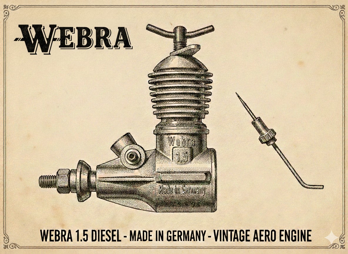 New Webra Record 1.5cc Diesel Model Engine. Rare Collection