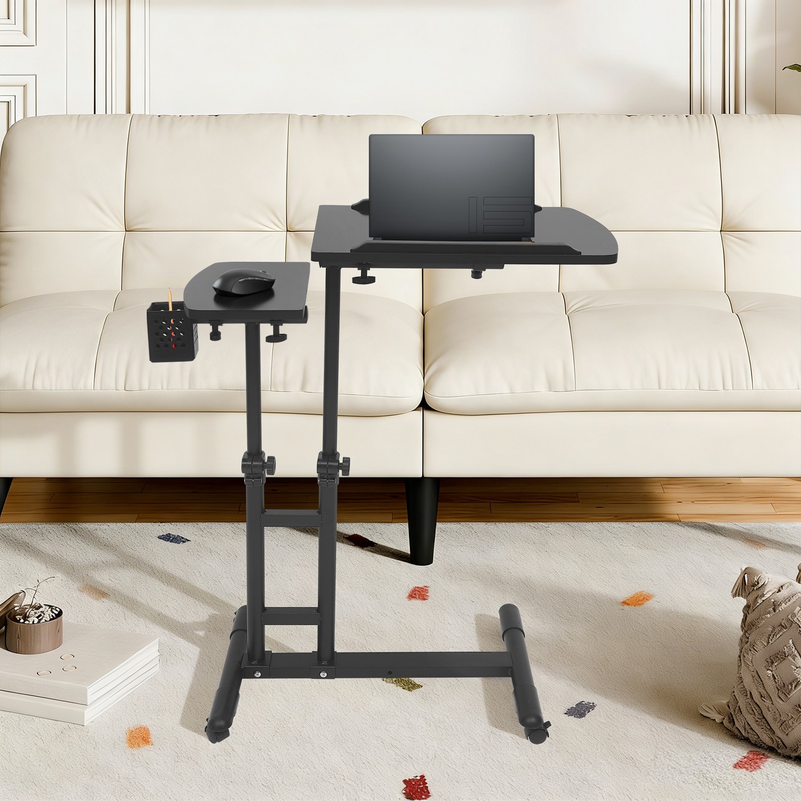 Side Table With Wheels Height Adjustable Computer Table Writing Table Free Stand