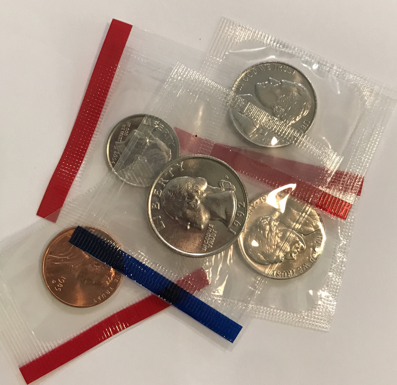 Lot of 5 Mixed U.S. Mint Coins in Original Government Cello