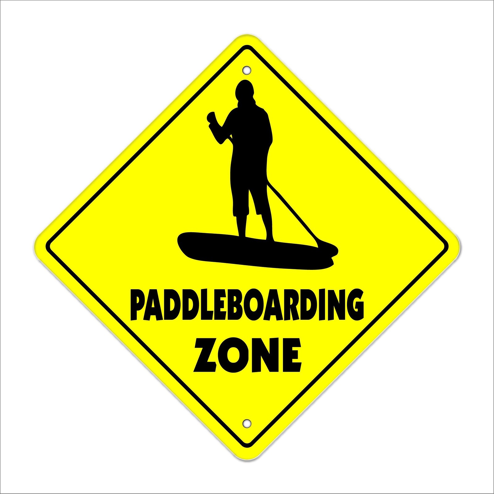 Paddleboarding Crossing Sign Zone Xing | Indoor/Outdoor | 12" Tall Sport Padd...