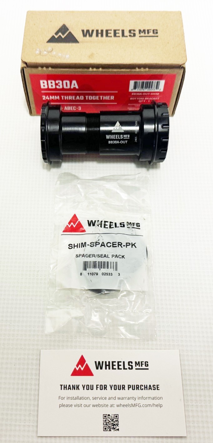 Wheels Mfg BB30A Frame to Hollowtech II Spindle Outboard Thread Together Btm BKT