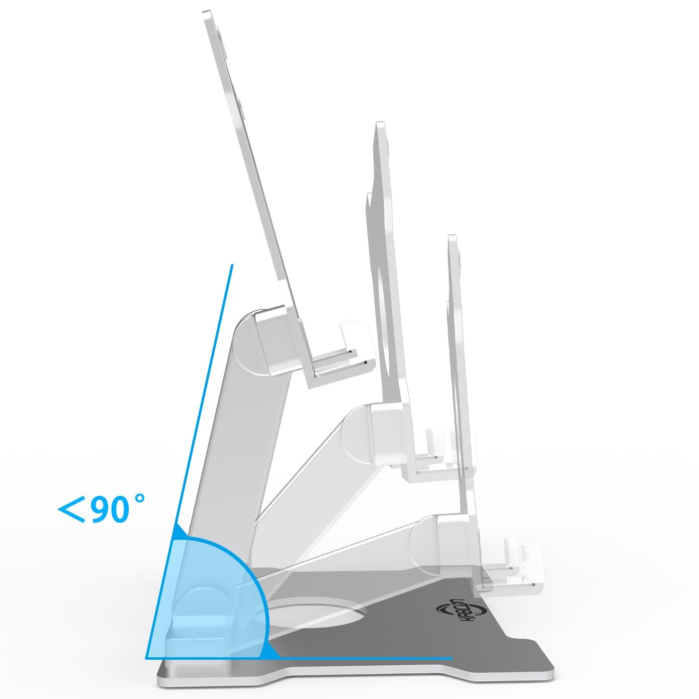 KABCON Quality Tablet Stand,Adjustable Foldable Large-Silver, Large-Silver
