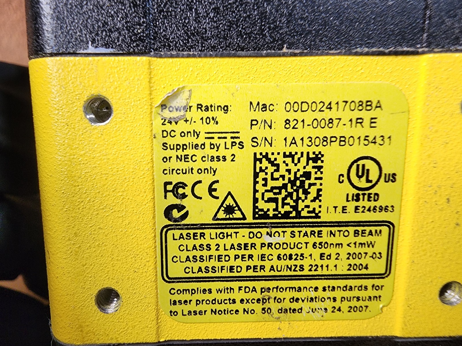 COGNEX DATAMAN 821-0087-1R E Industrial Barcode Scanner Reader OEM
