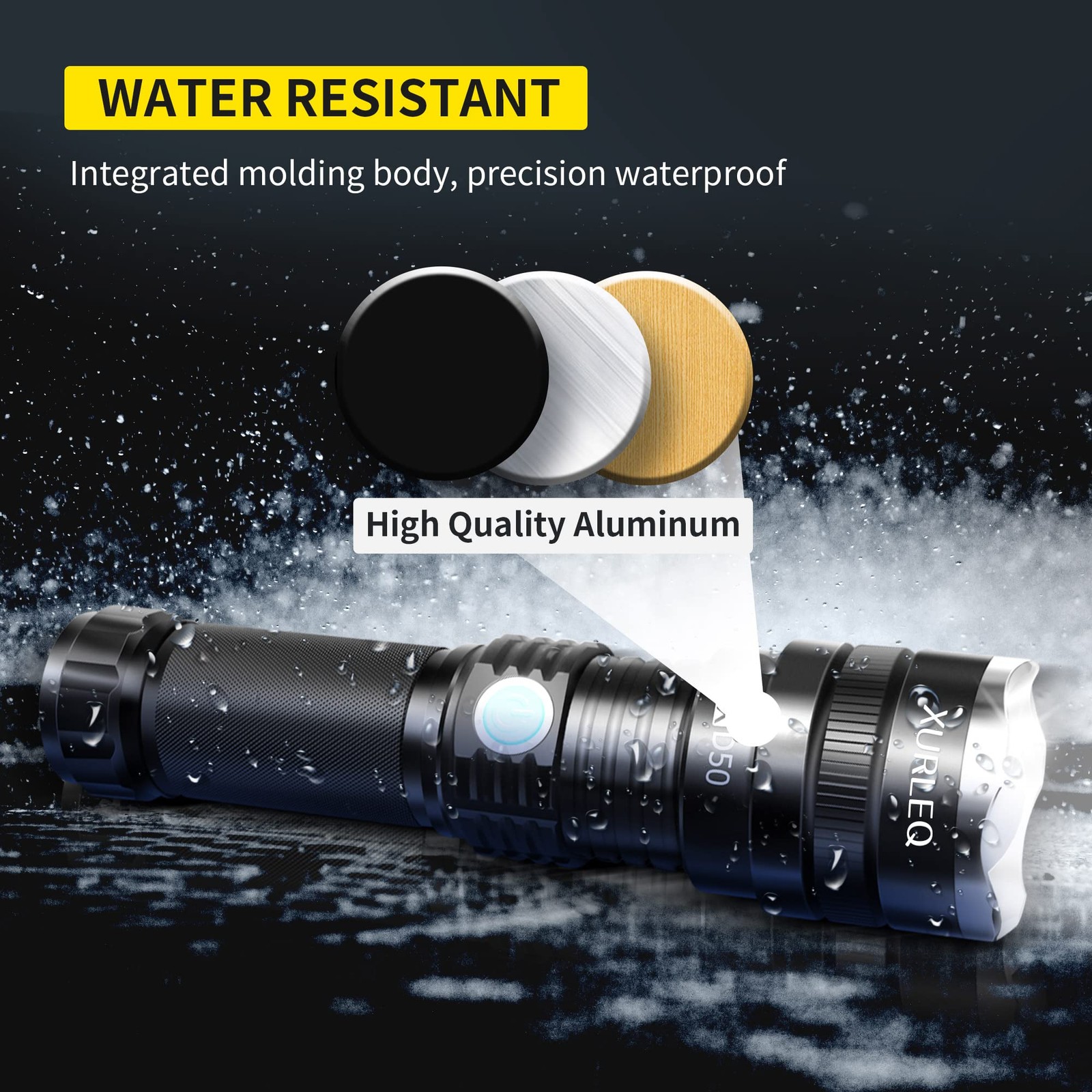 Flashlight Rechargeable Flashlights Flashlight 3 Modes Adjustable Waterproof ...