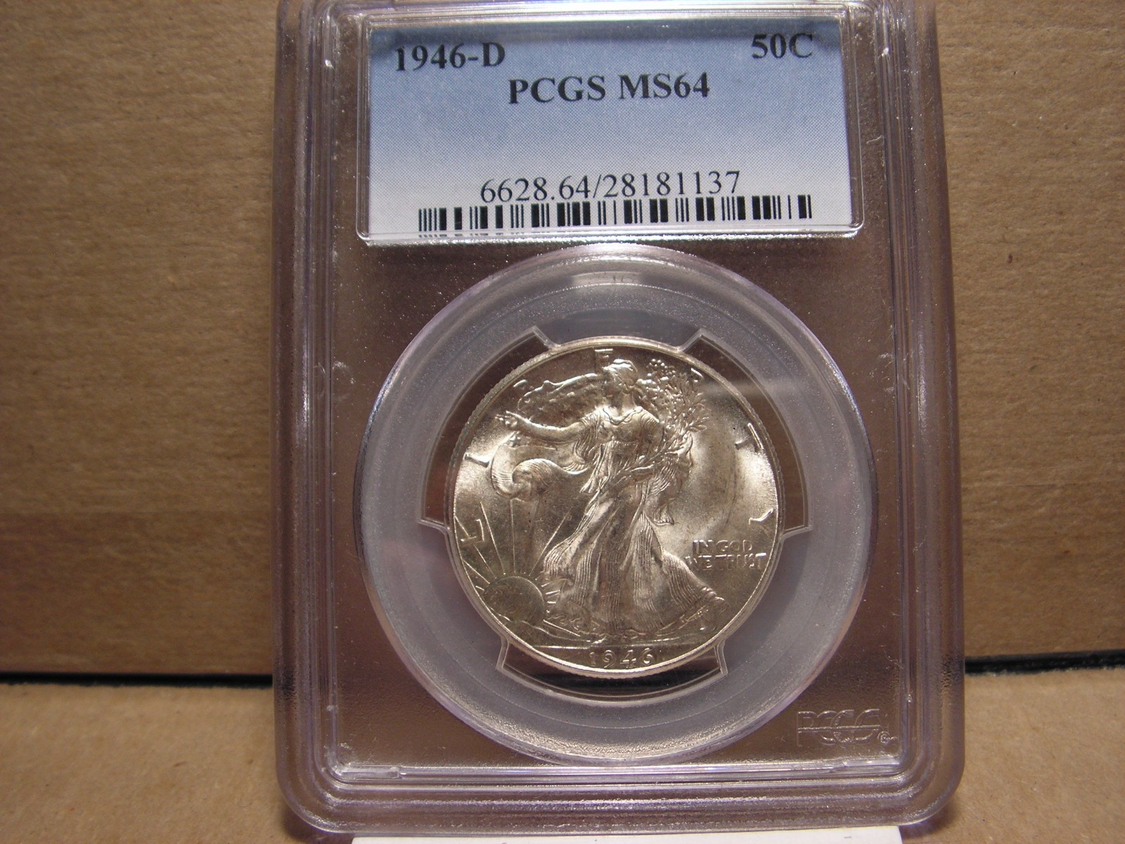 1946 - D Walking Liberty Half Dollar. PCGS MS 64.