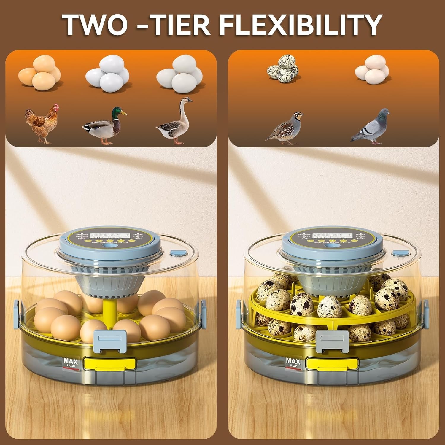 Incubators for Hatching Eggs, Egg Incubator with Automatic Egg Turning and Humid