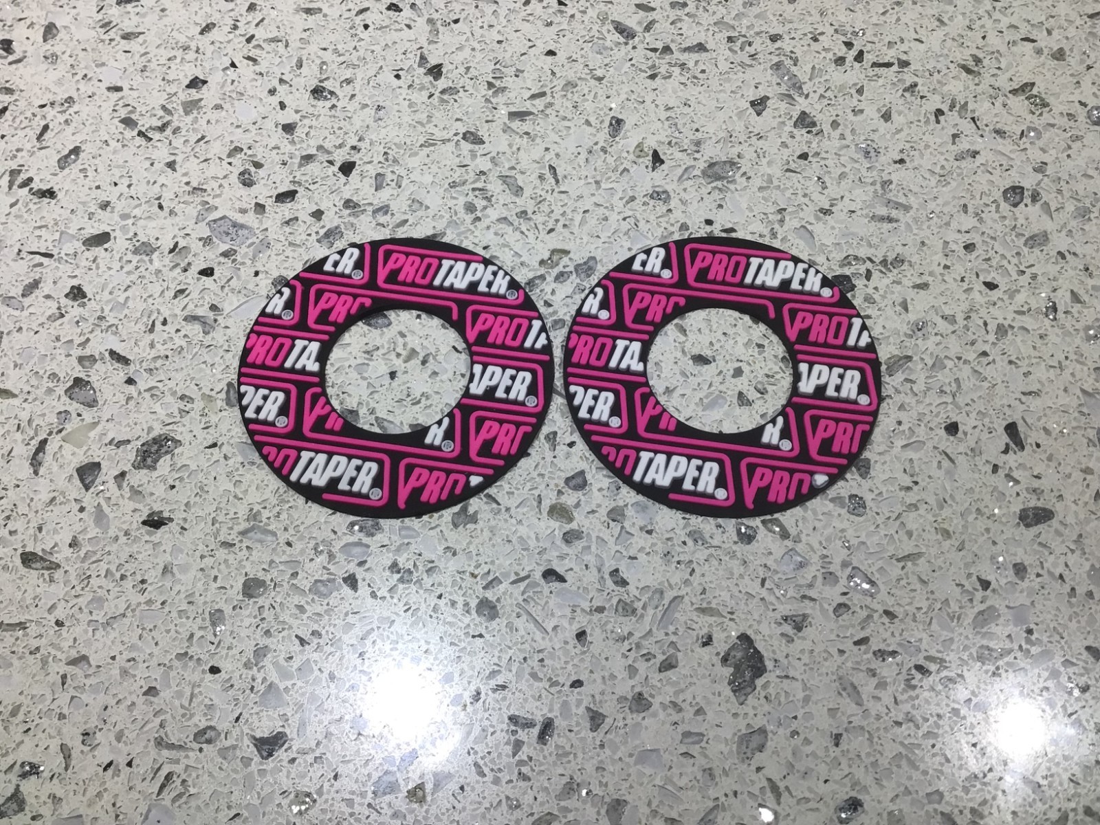 Pink and White Protaper donuts for grips (1 pair)