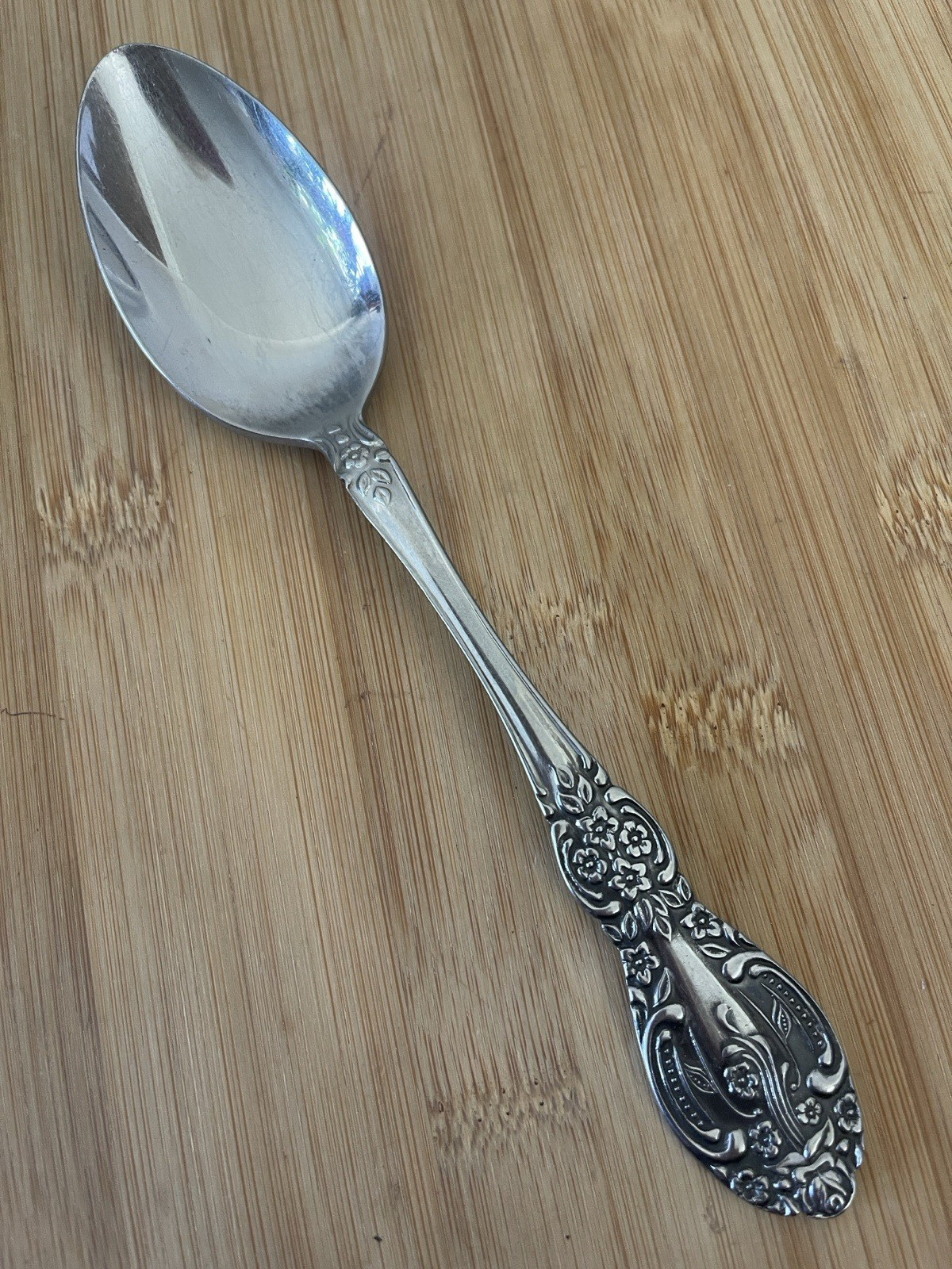 Stainless Black Floral Scroll SPRINGTIME Place Soup Spoon 7.25"