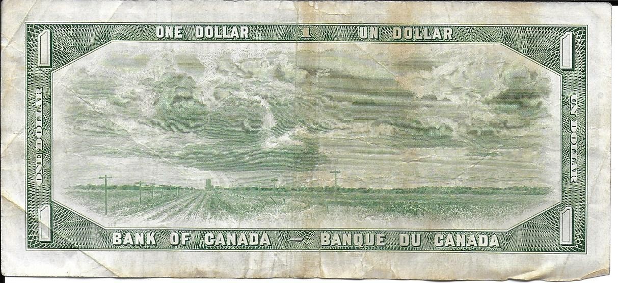 Canada One Dollar Bill 1954 Beattie-Rasminsky