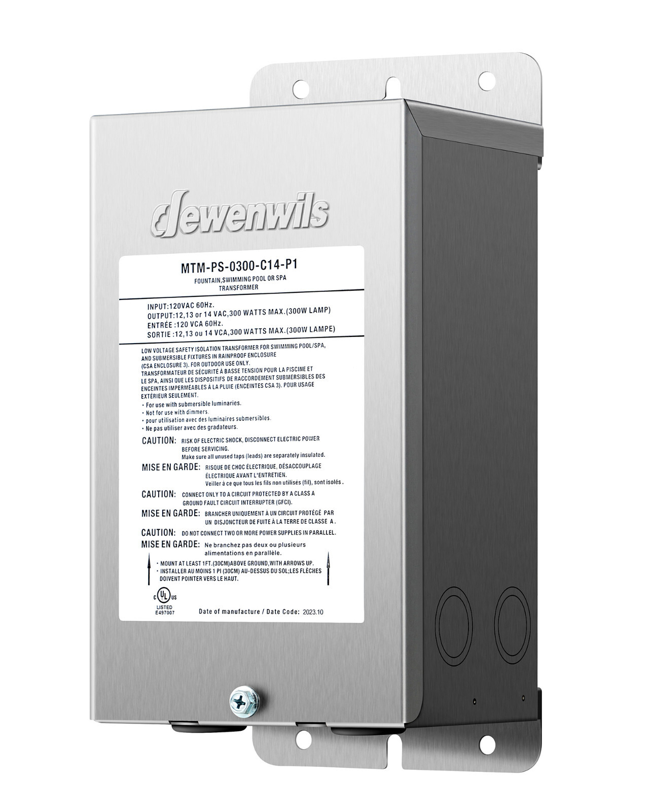 DEWENWILS 300W Low Voltage Pool Light Transformer Multi-tap Safety Transformer