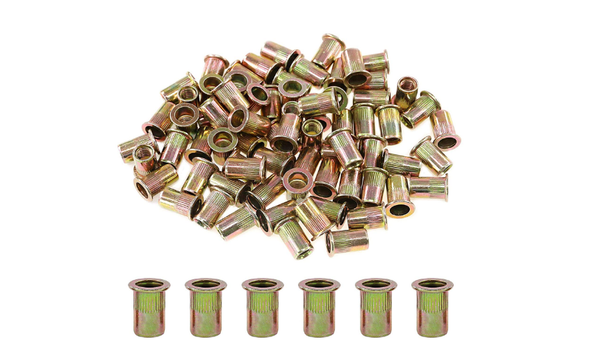 Zinc Plated Carbon Steel Flat Head 5/16" 18UNC Rivnut Threaded Insert Socket 100