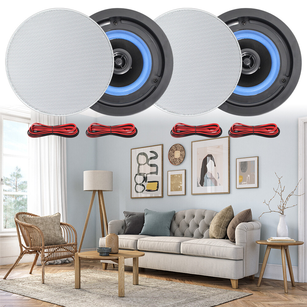 Herdio 4 Pack Bluetooth Ceiling Speakers with in Wall Amplifier Theater System