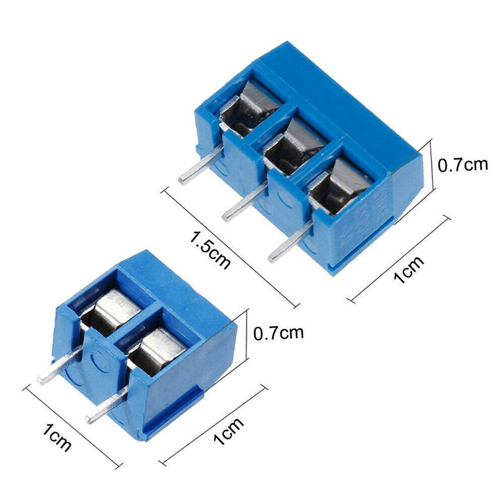 Blue KF301-2P/3P Screw 2/3-Pin Terminal Block Connector 5.08mm Pitch PCB Mount