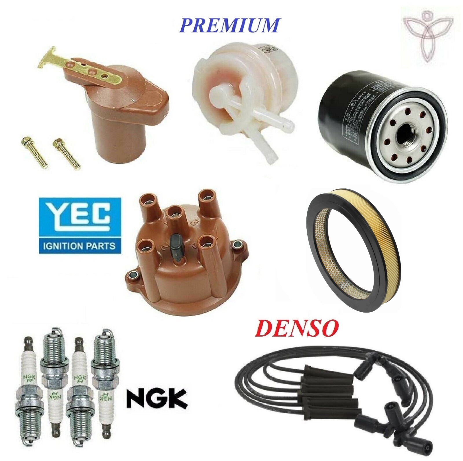 Ignition Tune Up Kit Filters Cap Rotor Spark Plug Wire for Toyota Pickup 83-84