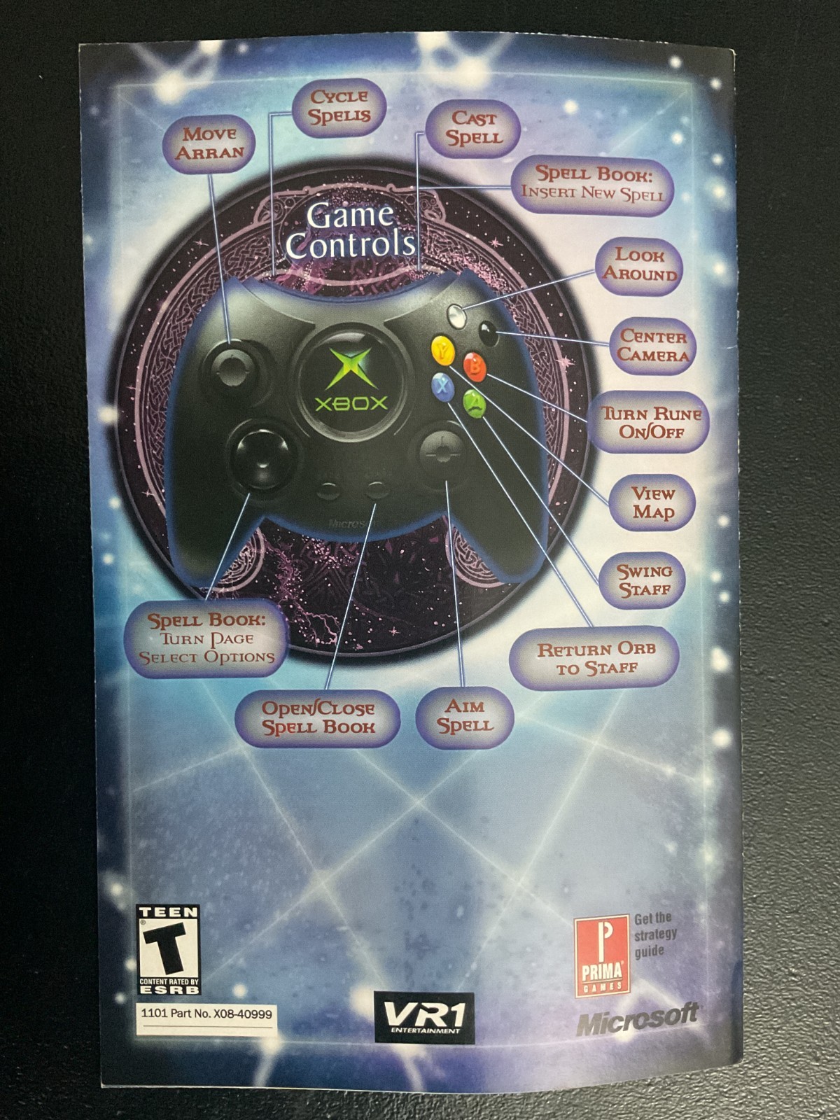 Nightcaster Microsoft Original XBOX Instruction Manual Only