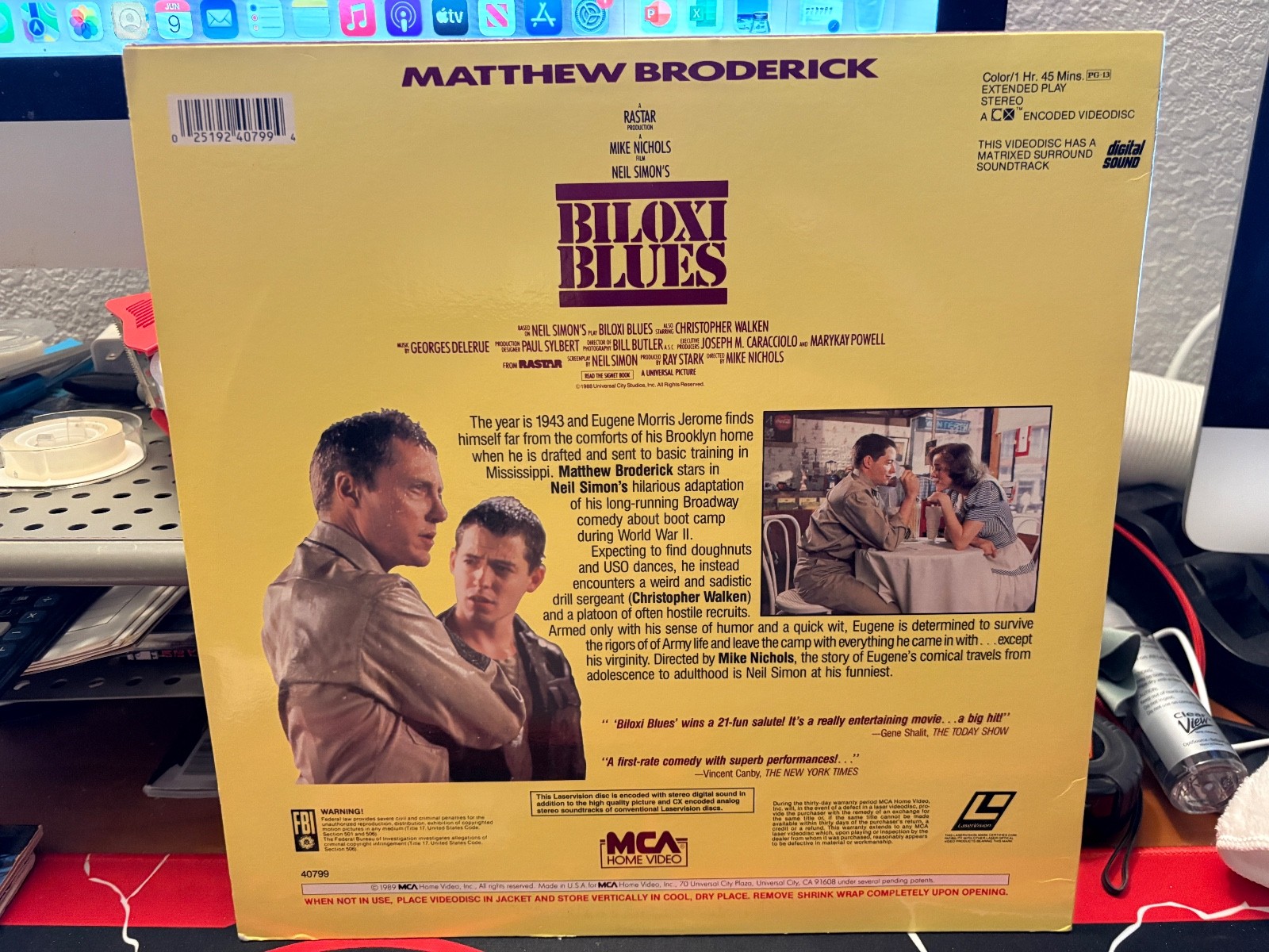 Biloxi Blues 1989 Laserdisc, MCA/Universal 40799 Rare