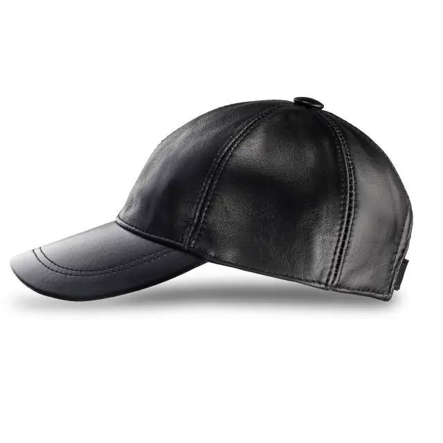2 Pack Genuine Leather Baseball Cap Adjustable Unisex Casual Vintage Hat