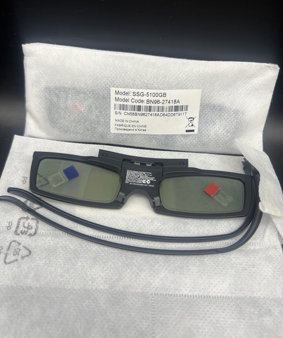 Samsung SSG-5100GB 3D Glasses Lot of 2 Active Bluetooth TV Glasses BN96-27418A