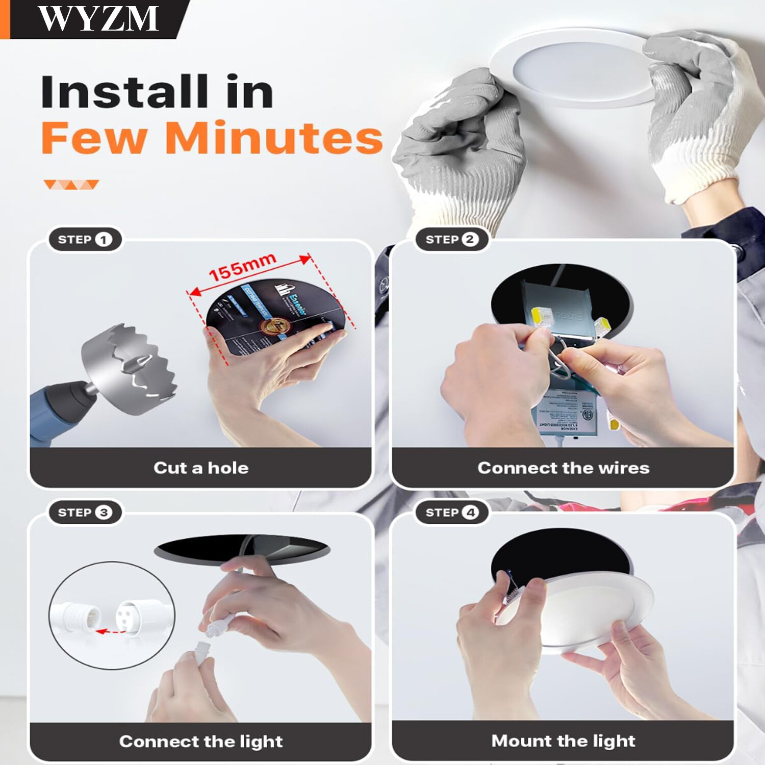 12Pack 6 Inch Ultra-Thin LED Recessed Ceiling Light,3000K/4000K/5000K Selectable