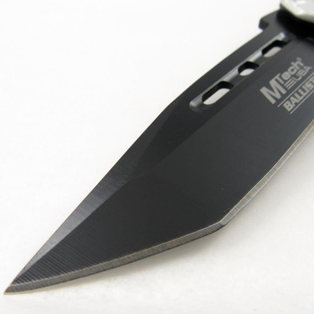 SPRING-ASSIST FOLDING POCKET KNIFE Mtech Silver Diamond Tread Tactical Tanto