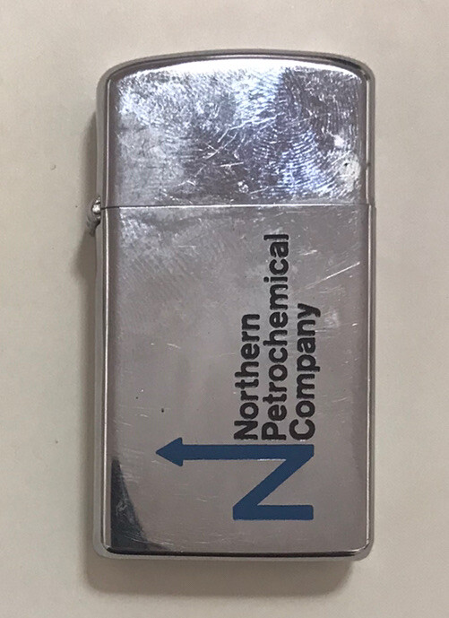 Vintage Slim Zippo Lighter Northern Petrochemical Company 1973