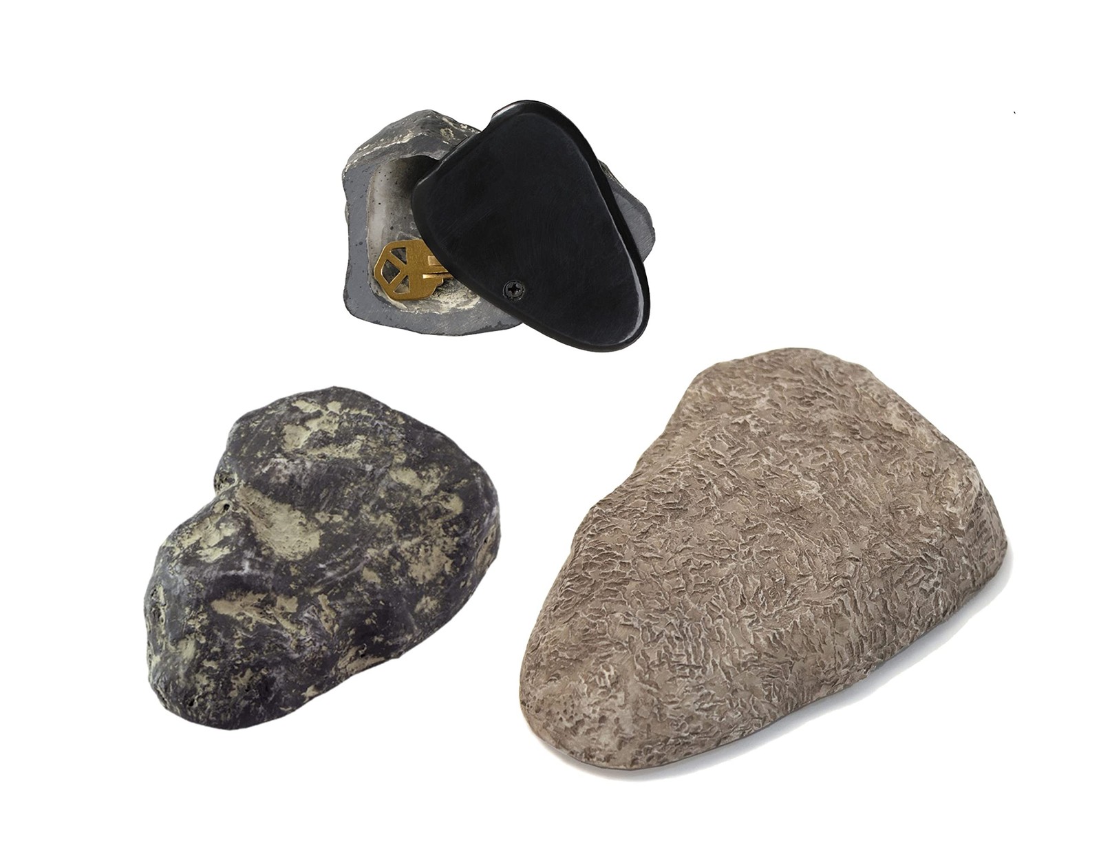 Fake Rock Key Hider Cash Storage Stone Box Brown Gray Medium 1 Pack