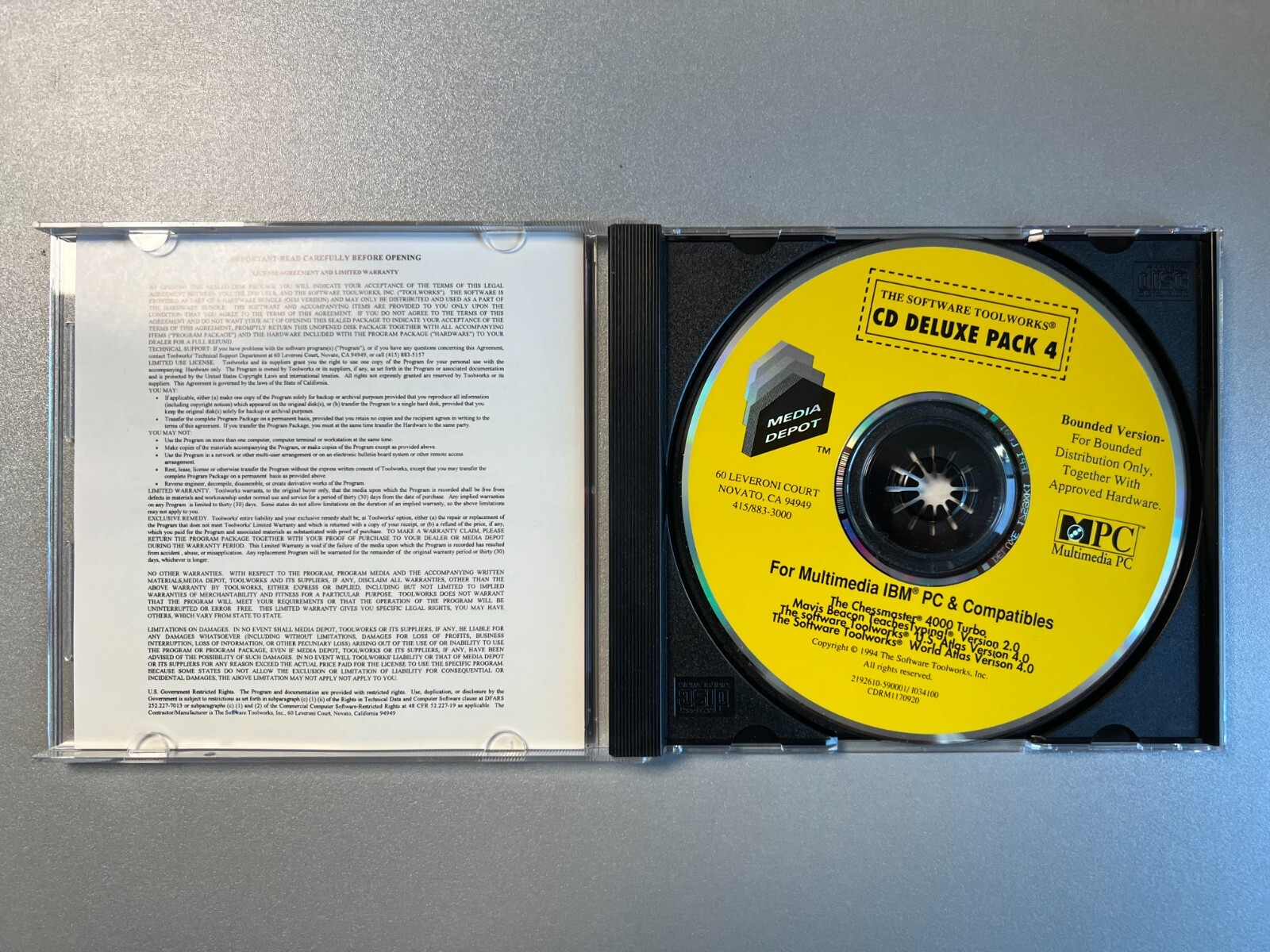 The Software Toolworks CD Deluxe Pack 4 CD-ROM (Bounded Version) Pre-Owned Great