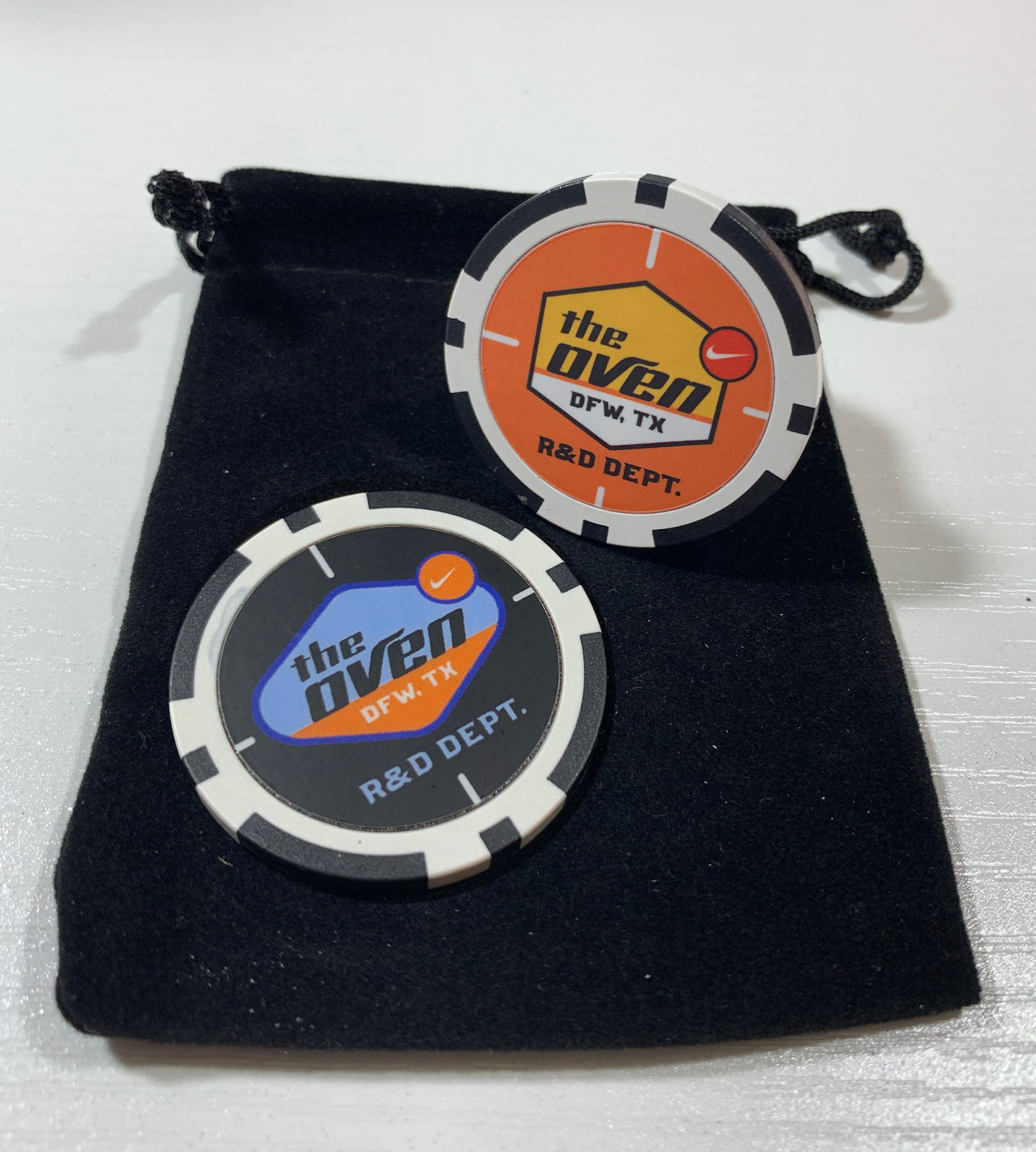 Rare (Nike Oven R&D) Tribute Heavy Poker Chip Golf Ball Marker (Lot of 2)
