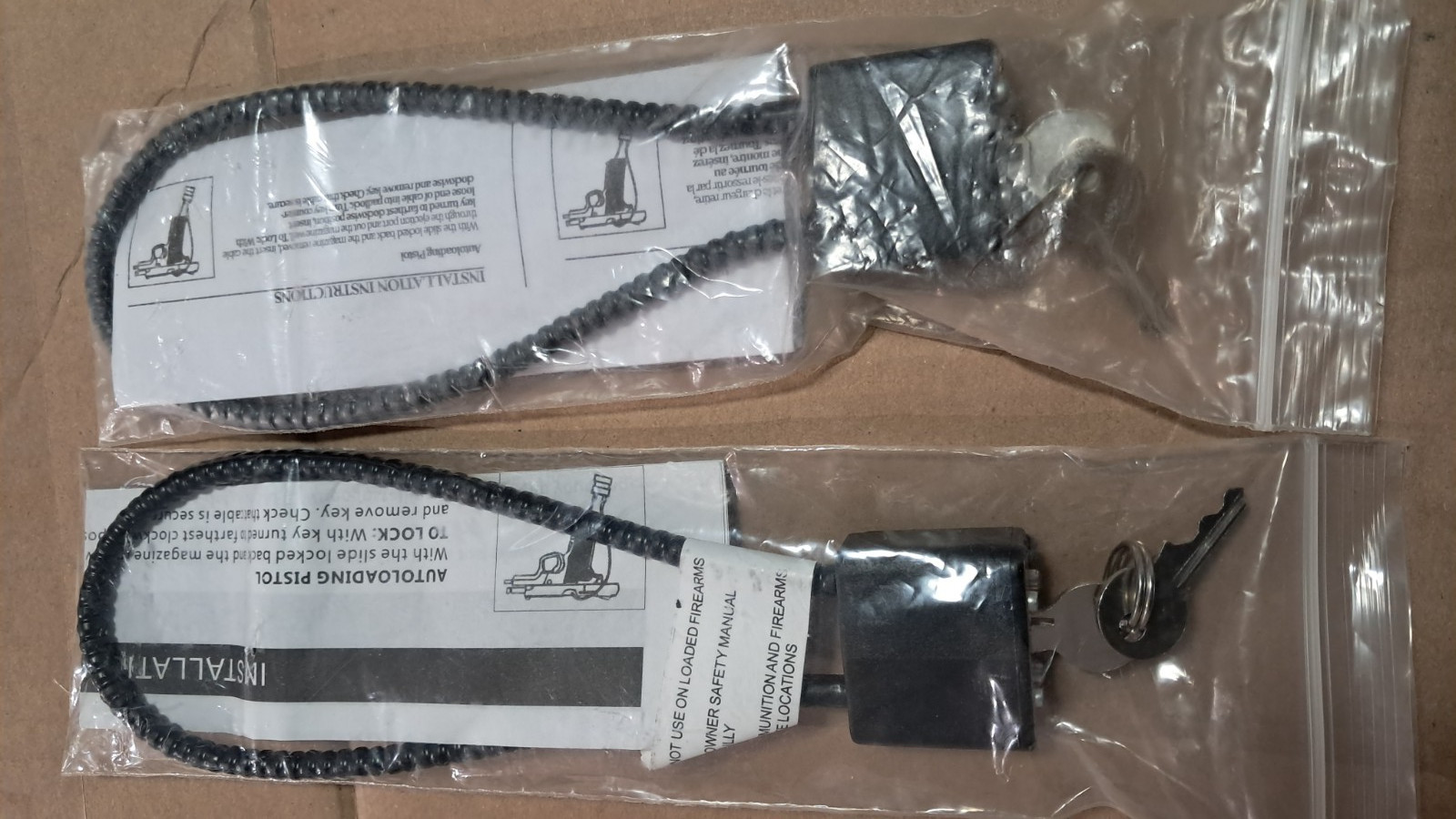 QTY: 2 - Firearm Safety Cable (13 inch Cable Length) Gun Lock
