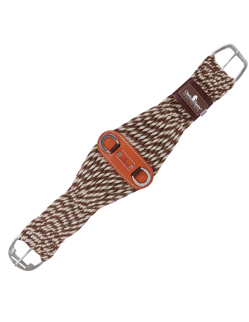 Classic Equine Cinch Roper 100% Blend Alpaca Mohair White Brown CRCMA