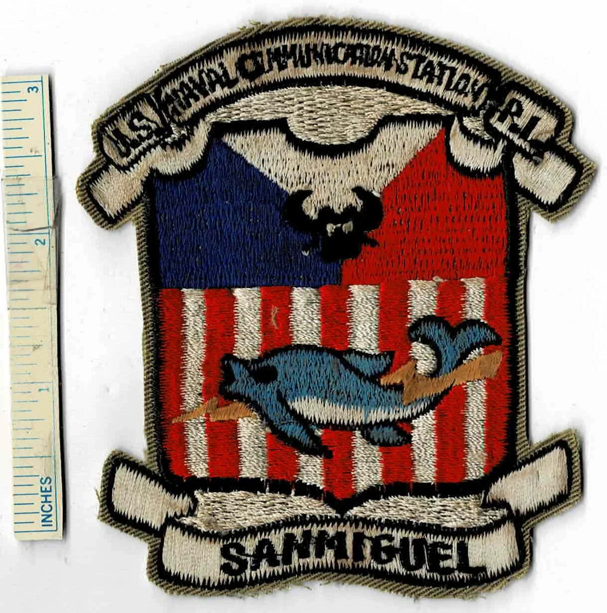 Large 1960s SAN MIGUEL Naval Communications Station Philippines US Navy Patch