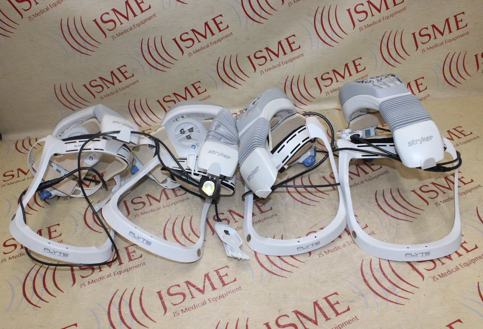 LOT OF 4 - Stryker 0408-600-000 Flyte Helmet w/ 408-600-300 Flyte Power Cord