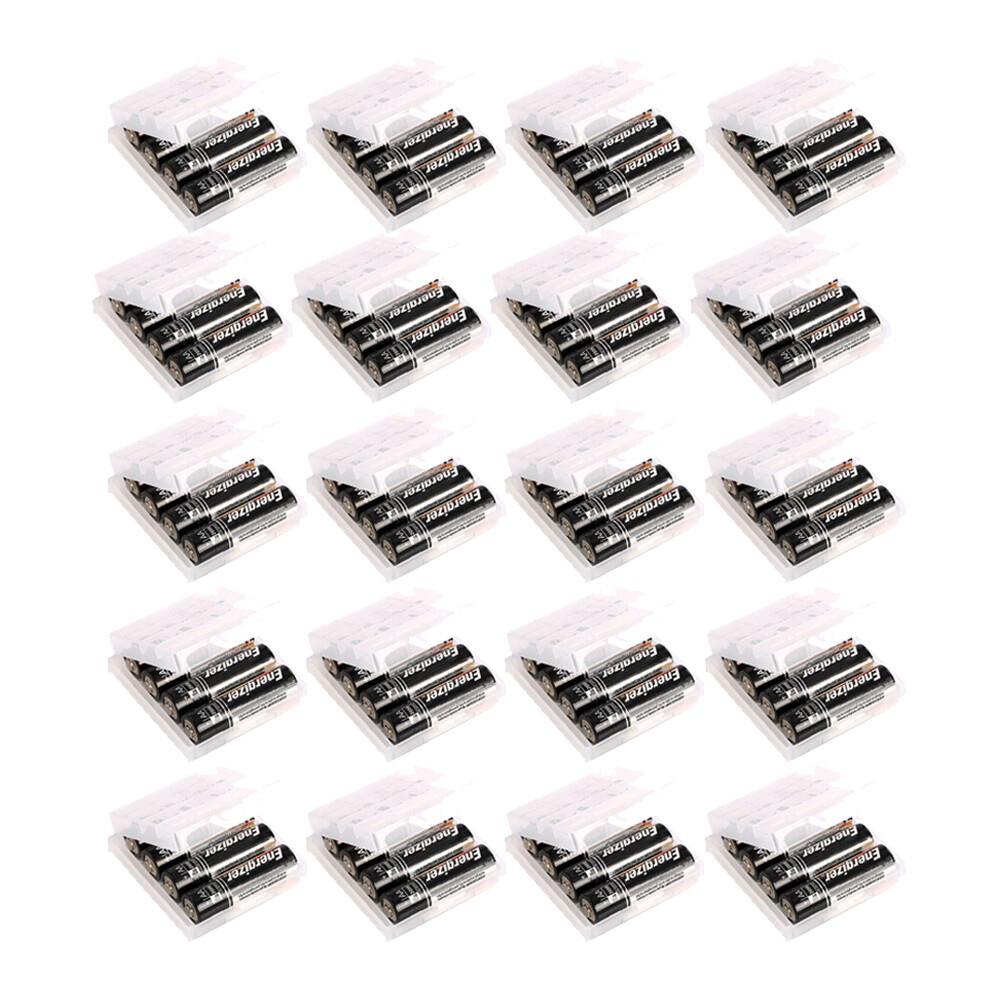 20PC Transparent Hard Plastic Holder Storage Box For Rechargeable AA AAA Battery