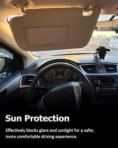 Left Driver Side Sun Visor with Lighted Mirror Compatible with 2013-2019 LEFT
