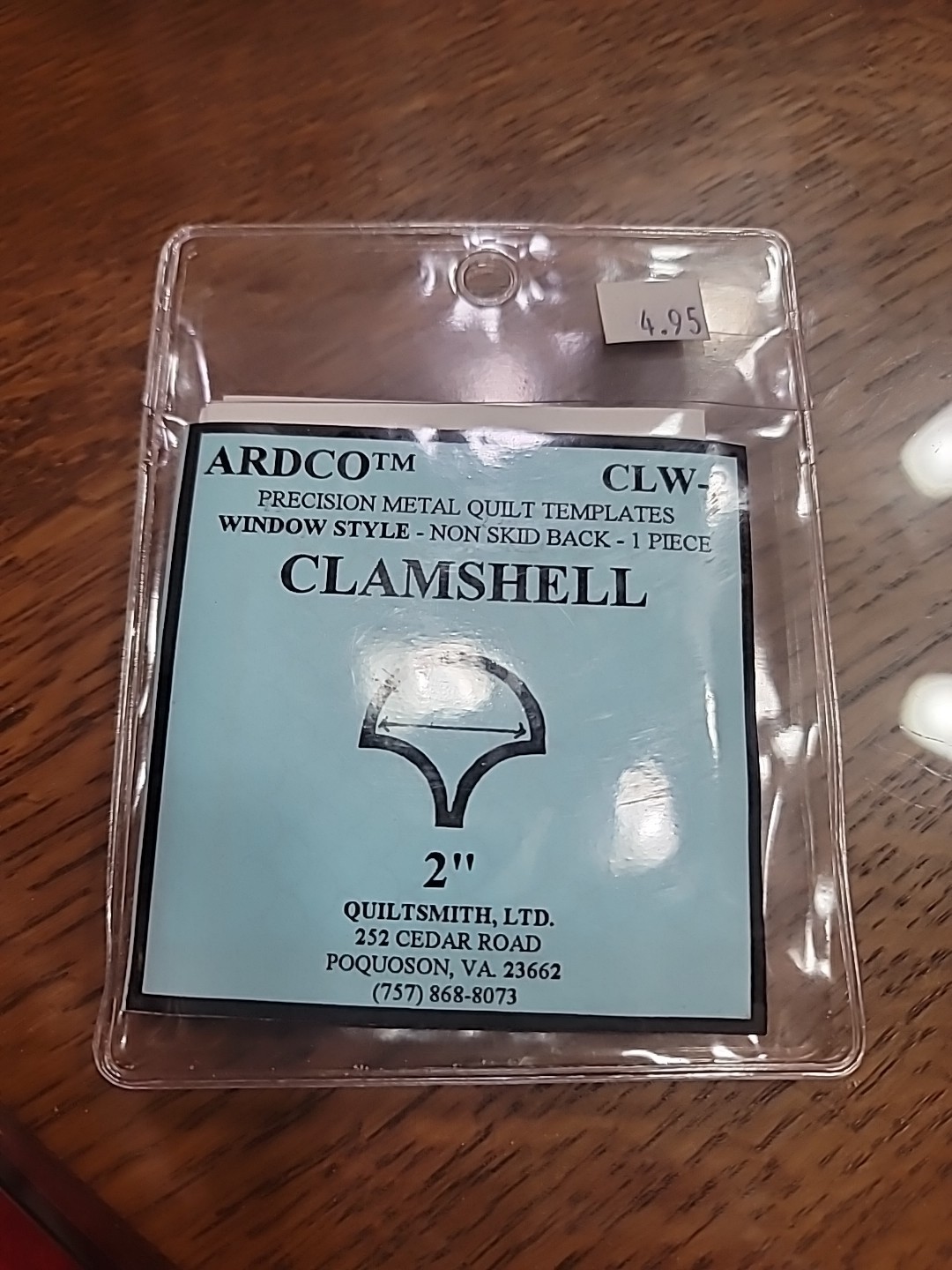 Ardco Precision, Metal Quilt Template 2 Inch Clamshell