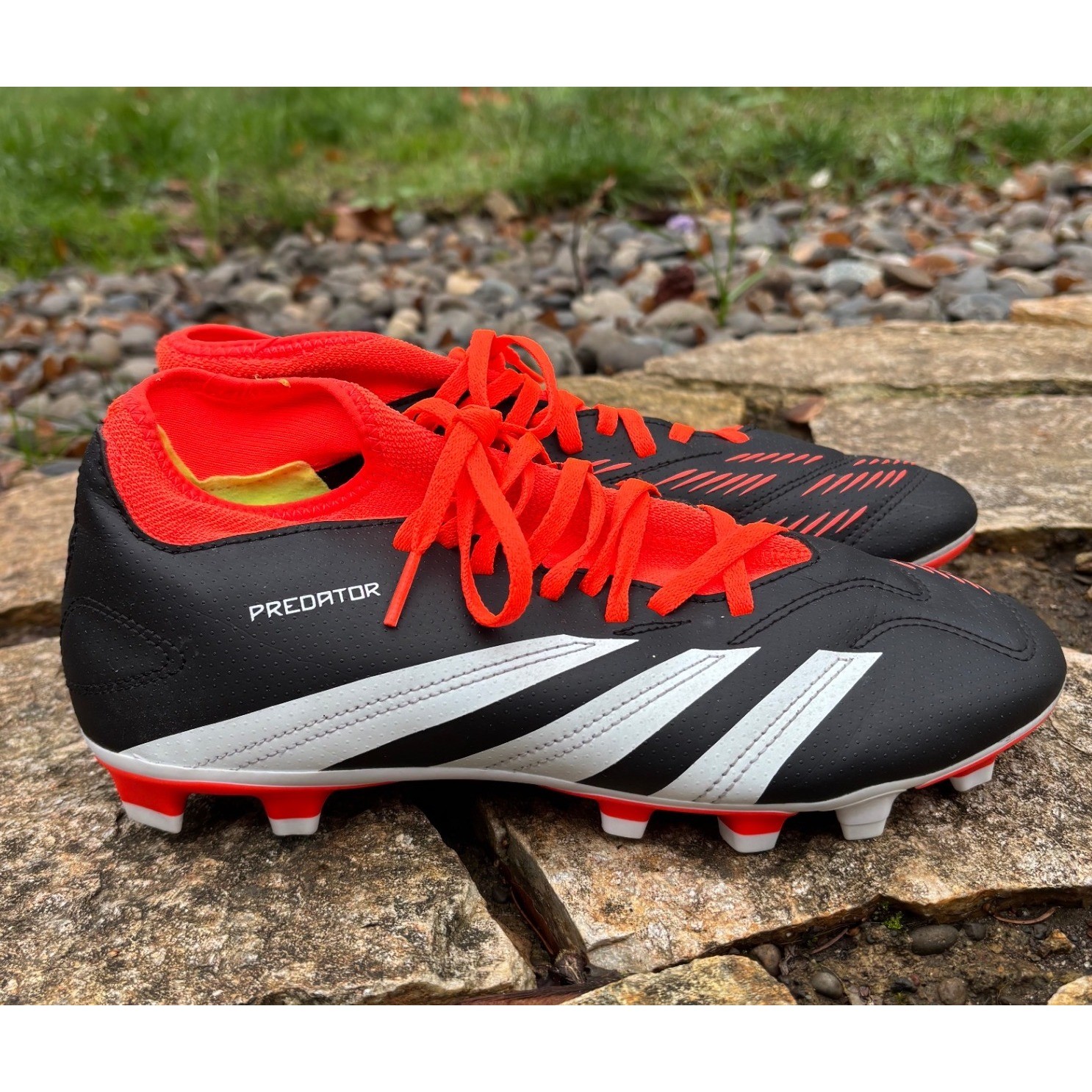 Adidas Predator Football Soccer Cleats Black White Red IG7764 Size 8